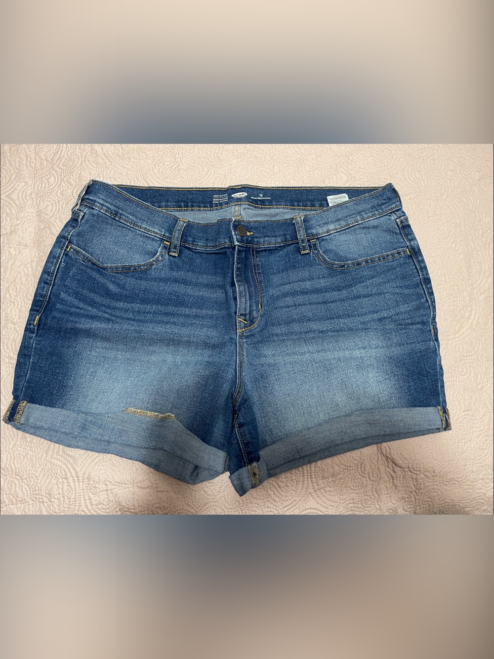Old Navy Women's Blue Denim Roll-Cuff Shorts